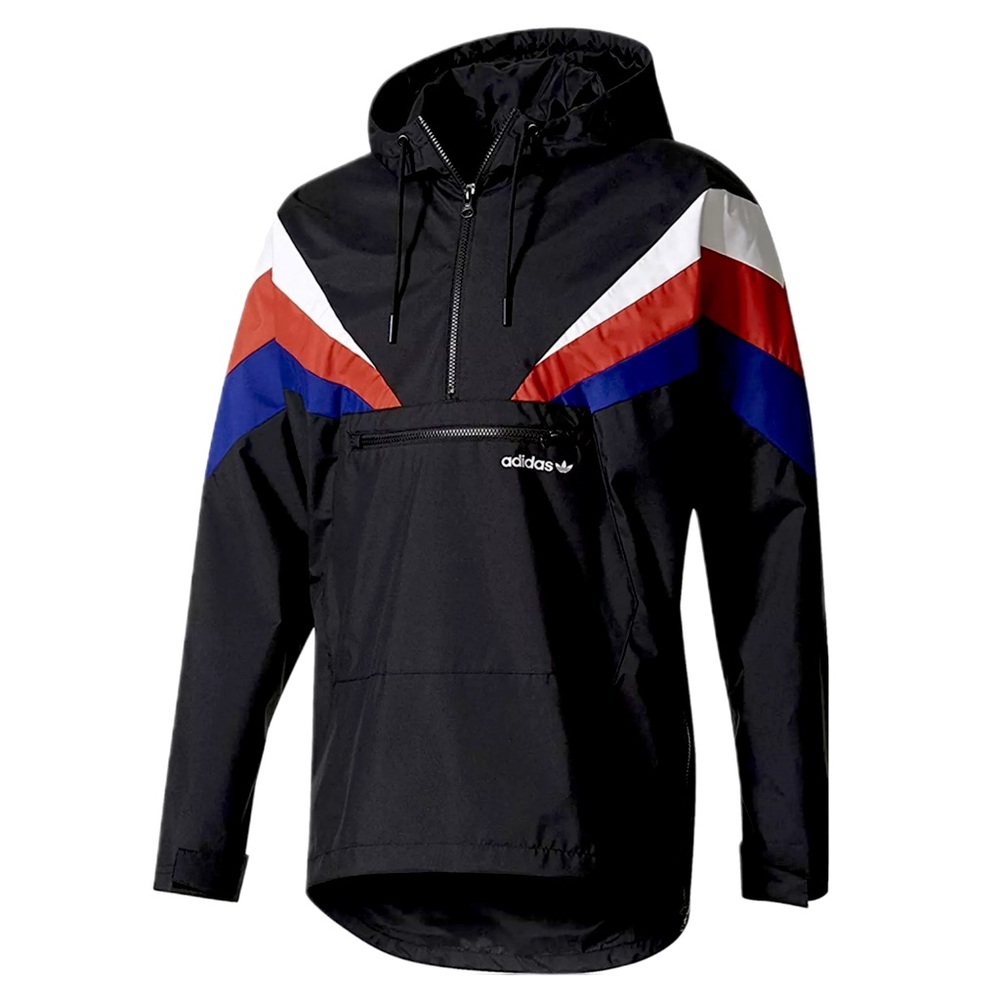 black adidas Originals chevron anorak windbreaker jacket